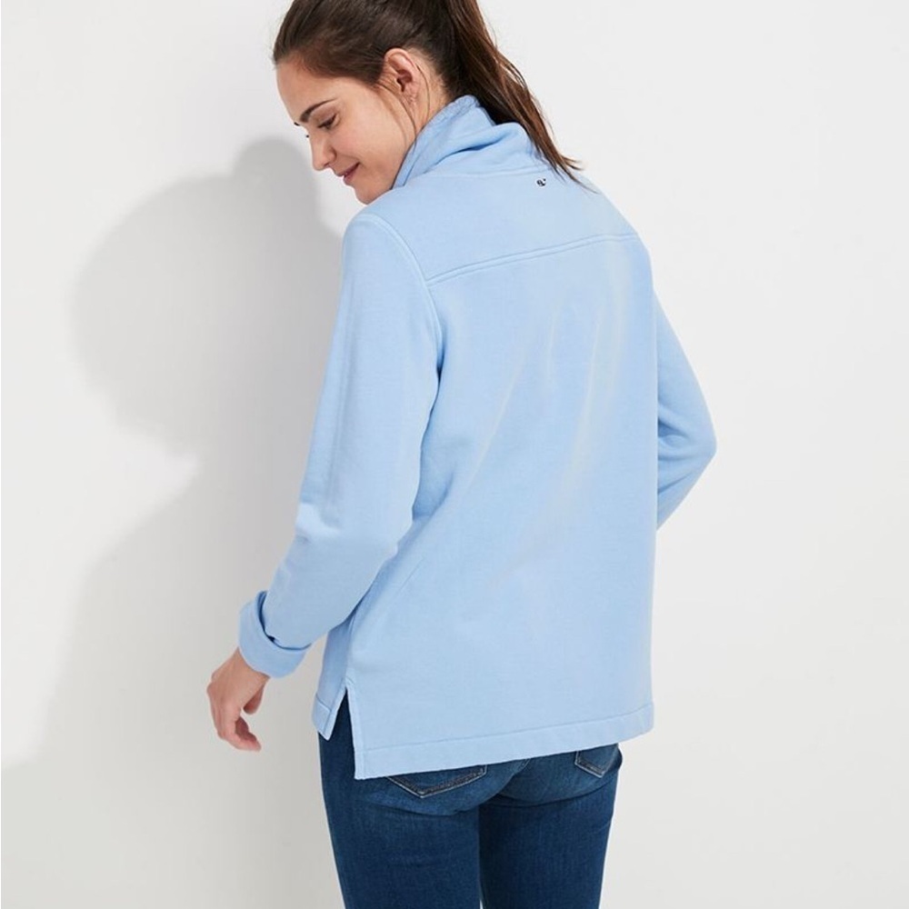 Vineyard Vines Garment-Dyed Relaxed Funnel Neck Shep Shirt Hydrangea Blue Size S